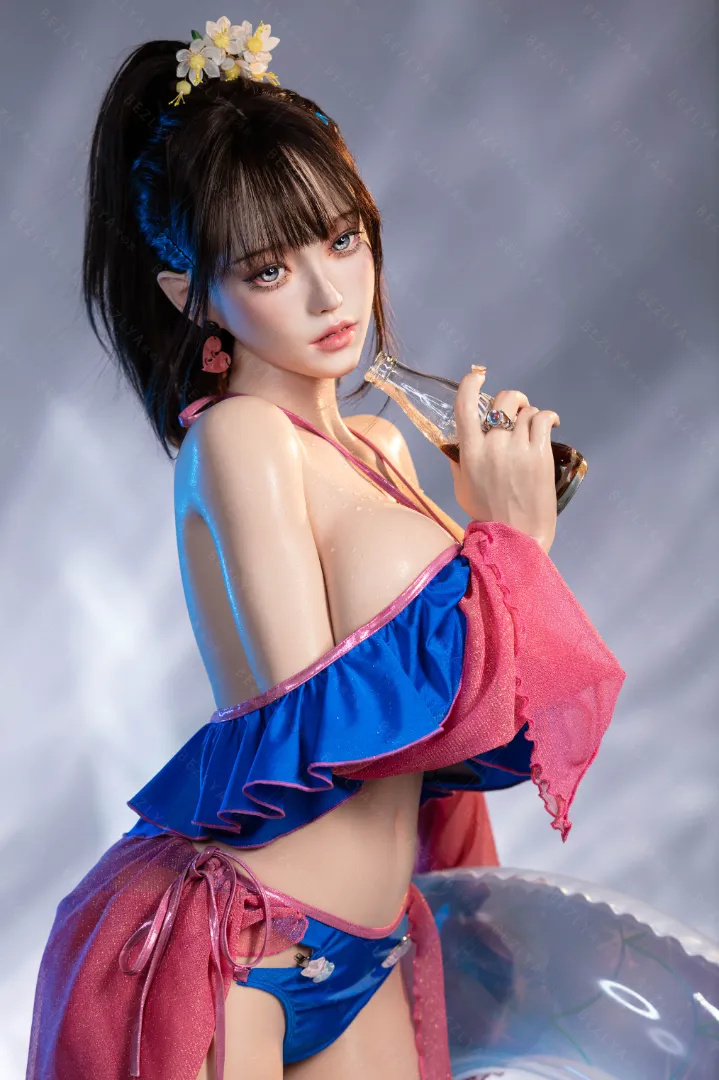 155cm (5ft1) Eカップ 軽量 シリコン ラブドール 可動式顎 ヘッド Nymphaea
